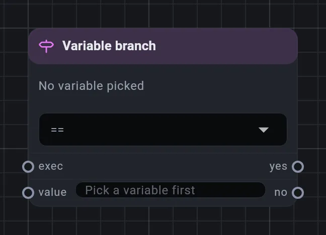 The Variable branch card