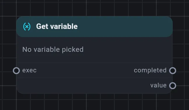 The Get variable card
