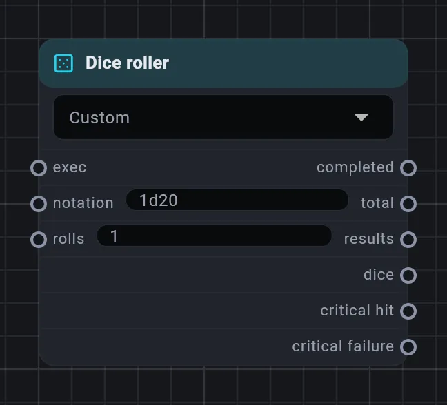The Dice roller card