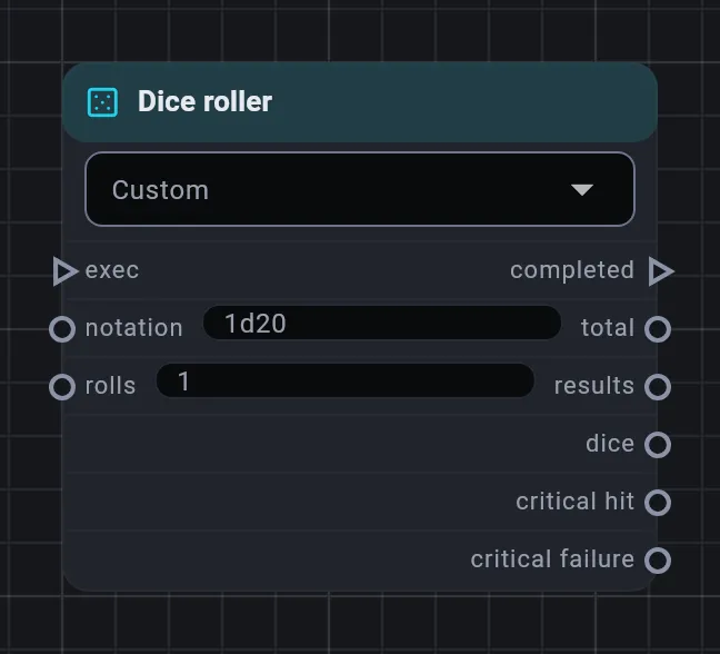 The Dice roller card