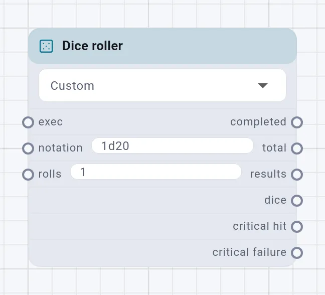 The Dice roller card