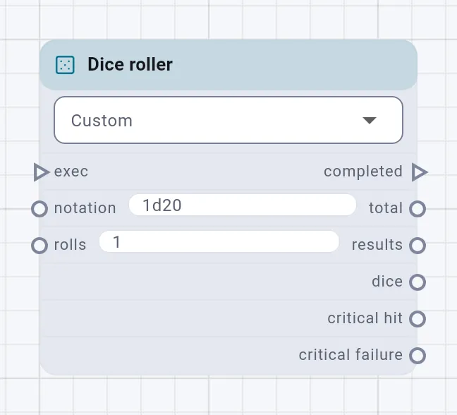 The Dice roller card