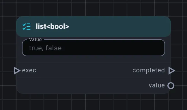 The list<bool> card