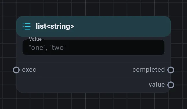 The list<string> card
