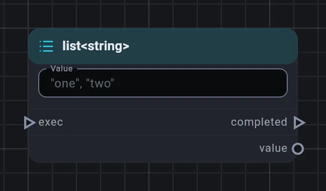 The list<string> card