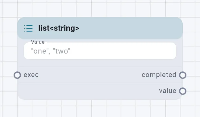 The list<string> card