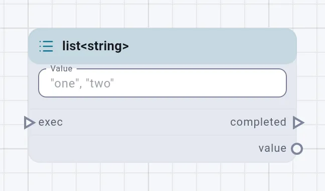 The list<string> card
